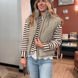 Vest Sculpted Quilted Mock Neck Puffer Vest Raising Brave Boutique