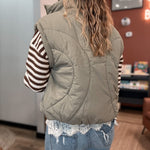 Vest Sculpted Quilted Mock Neck Puffer Vest Raising Brave Boutique