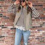 Vest Sculpted Quilted Mock Neck Puffer Vest Raising Brave Boutique