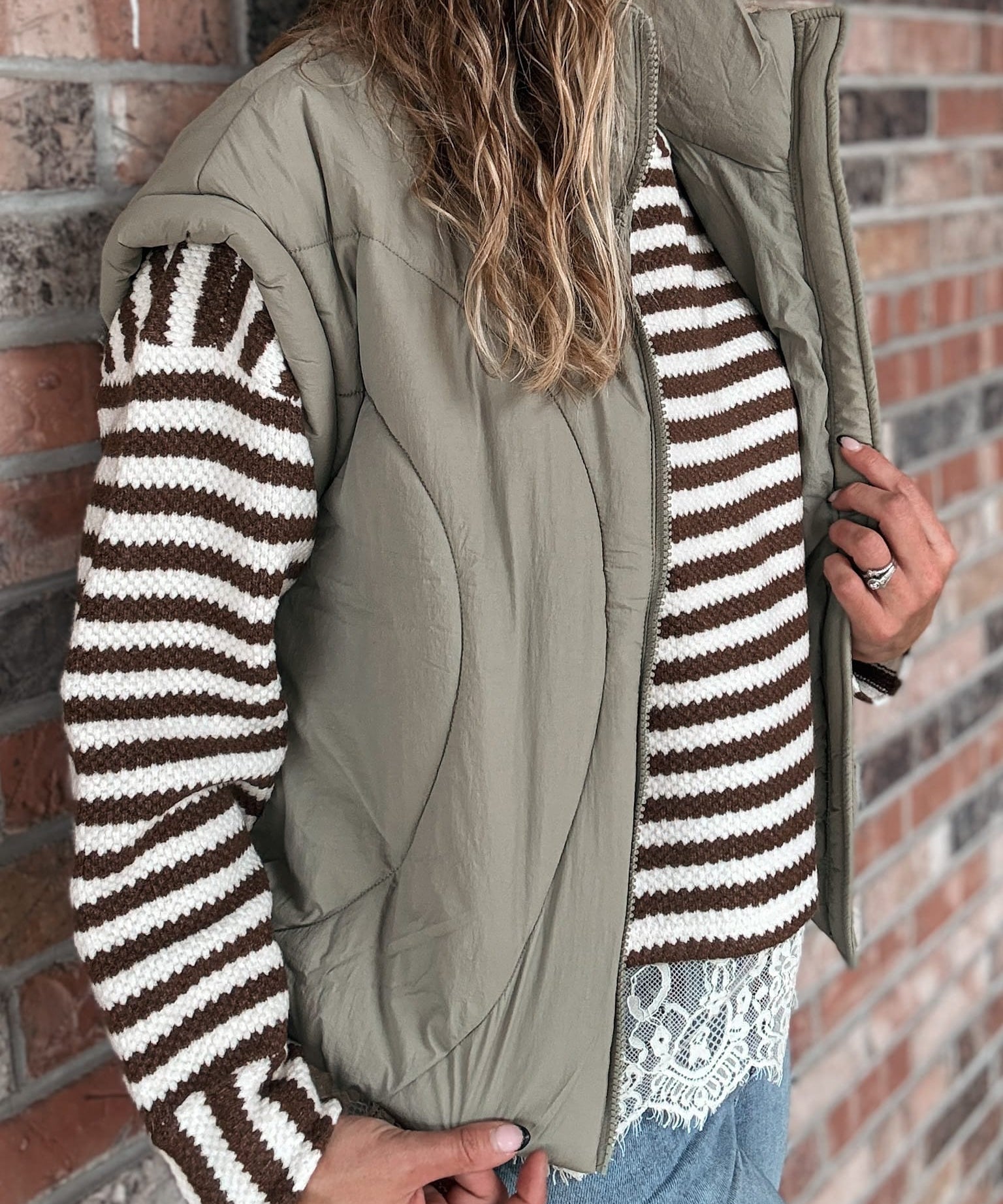 Vest Sculpted Quilted Mock Neck Puffer Vest Raising Brave Boutique
