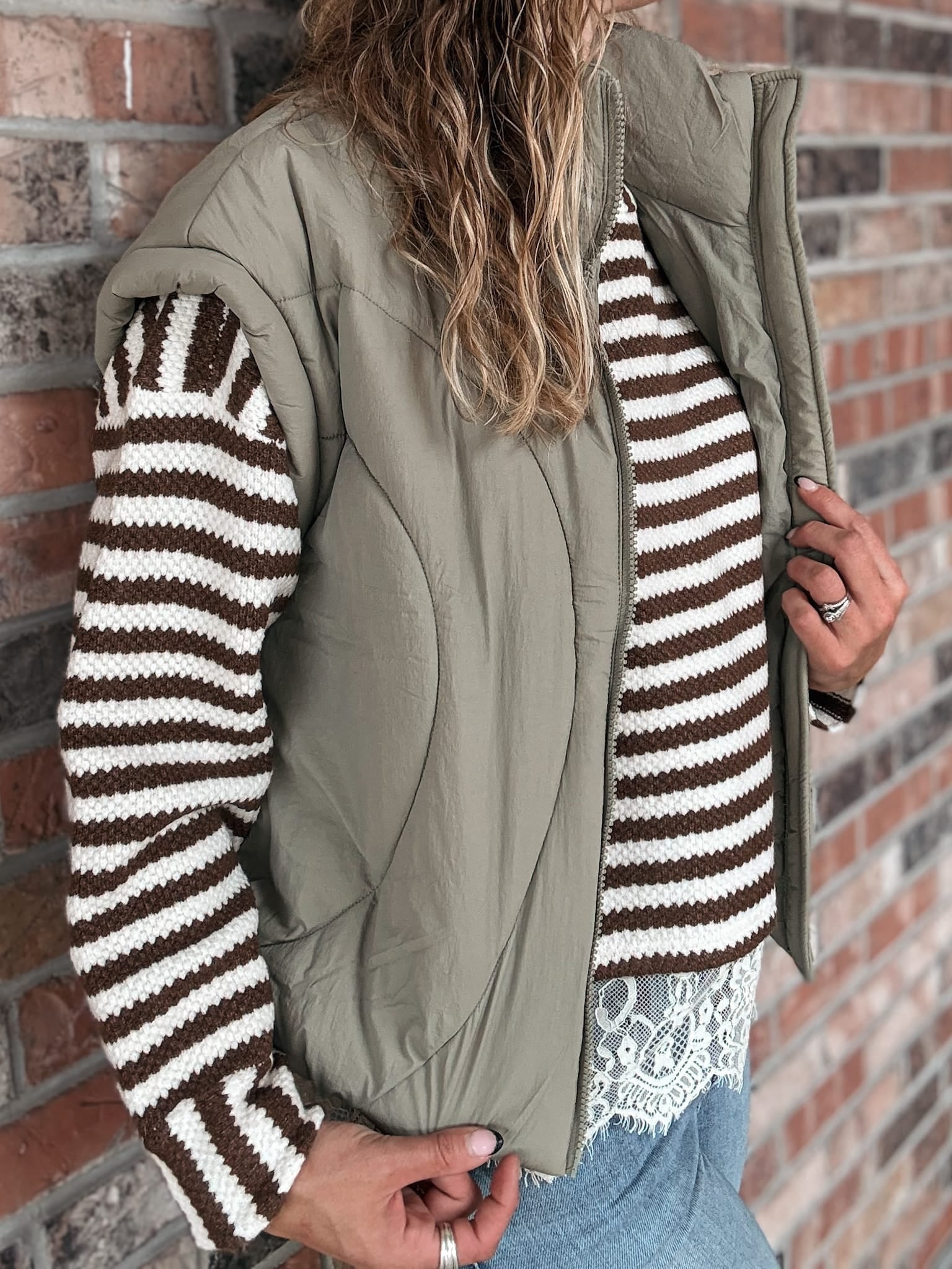 Vest Sculpted Quilted Mock Neck Puffer Vest Raising Brave Boutique