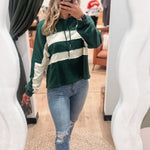 Tops Retro Patchwork Colorblock Hoodie Raising Brave Boutique