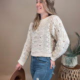 Open Knit Pullover Sweater