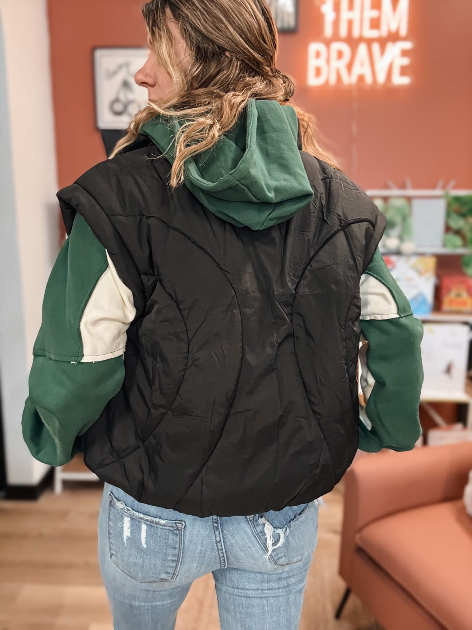 Vest Sculpted Quilted Mock Neck Puffer Vest Raising Brave Boutique