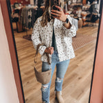 Jackets Vintage Floral Boxy Denim Jacket Raising Brave Boutique