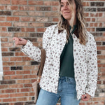 Jackets Vintage Floral Boxy Denim Jacket Raising Brave Boutique