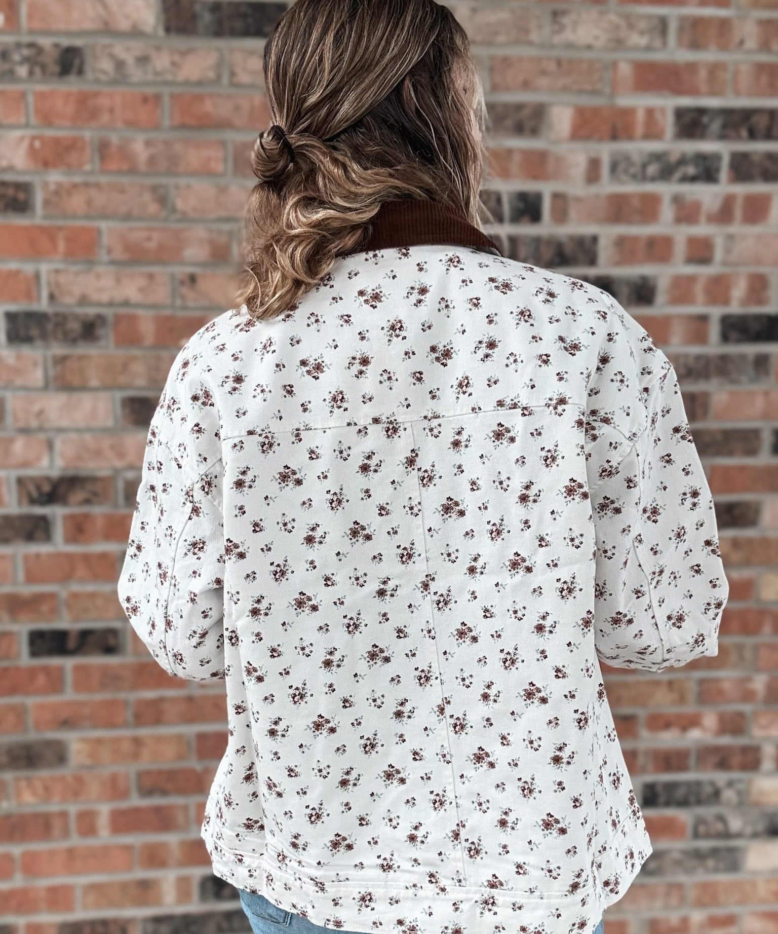 Jackets Vintage Floral Boxy Denim Jacket Raising Brave Boutique