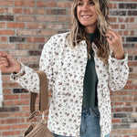 Jackets Vintage Floral Boxy Denim Jacket Raising Brave Boutique