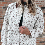 Jackets Vintage Floral Boxy Denim Jacket Raising Brave Boutique