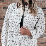 Jackets Vintage Floral Boxy Denim Jacket Raising Brave Boutique