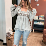 Fair Isle Print Babydoll Sweater Raising Brave Boutique
