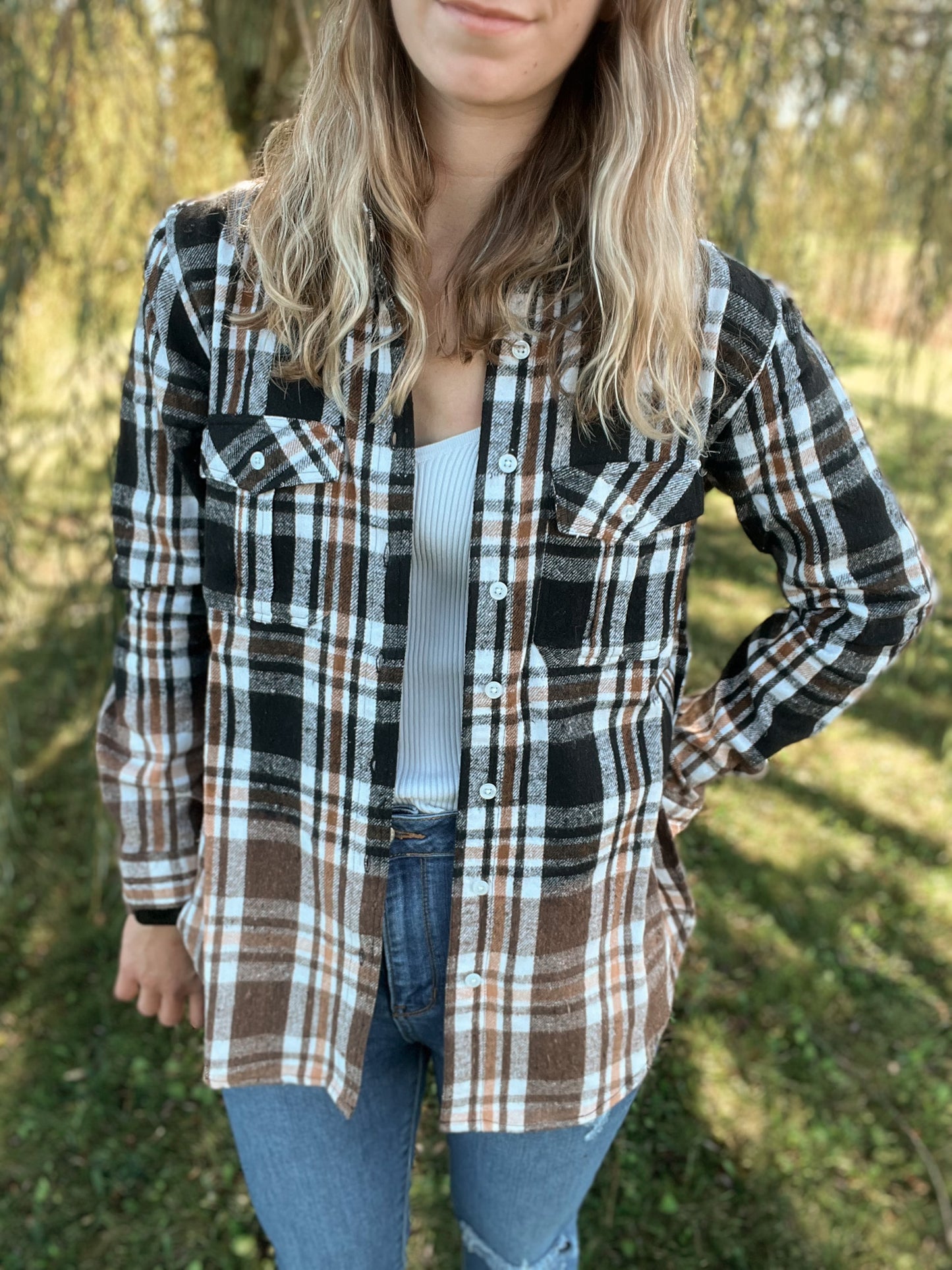 Bleached Button Up Flannel