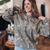 Sweatshirt Camo Mama Embroidered Sweatshirt Raising Brave Boutique