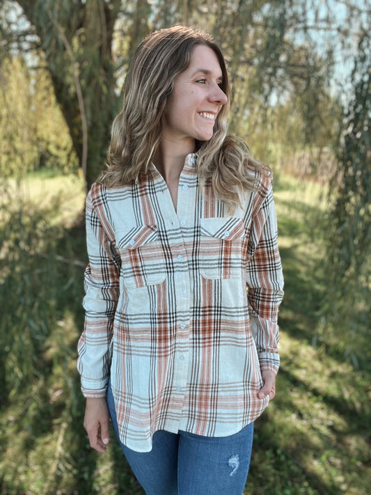 Rust Button Up Flannel