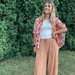 Vintage Mineral Wash Wide Leg Pants in Mustard - Raising Brave