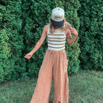Vintage Mineral Wash Wide Leg Pants in Mustard - Raising Brave