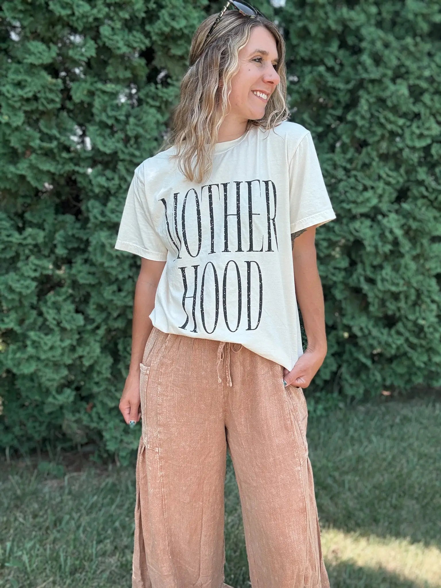 Distressed Motherhood Tee Hey Jude Graphic Tees