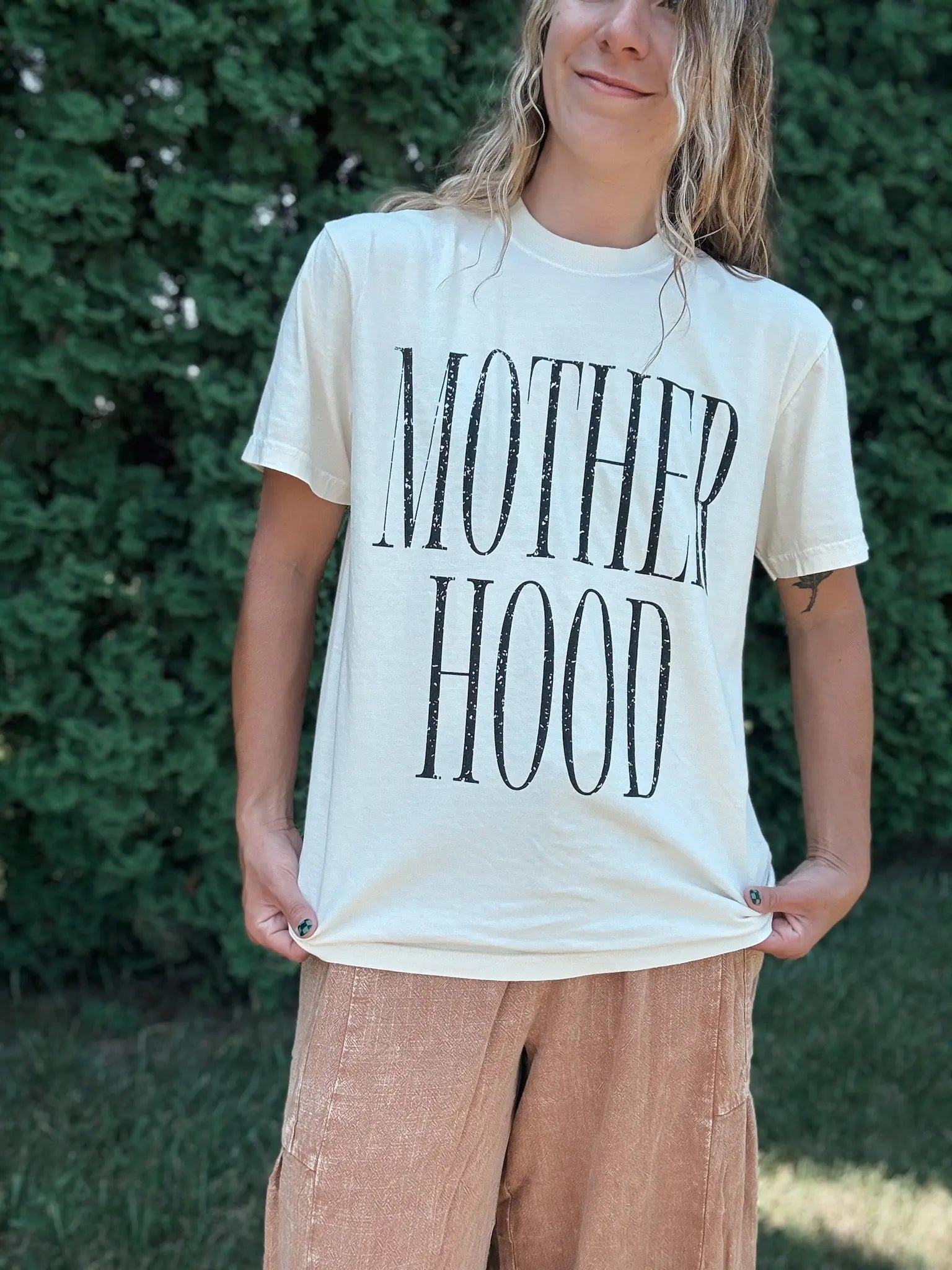 Distressed Motherhood Tee Hey Jude Graphic Tees