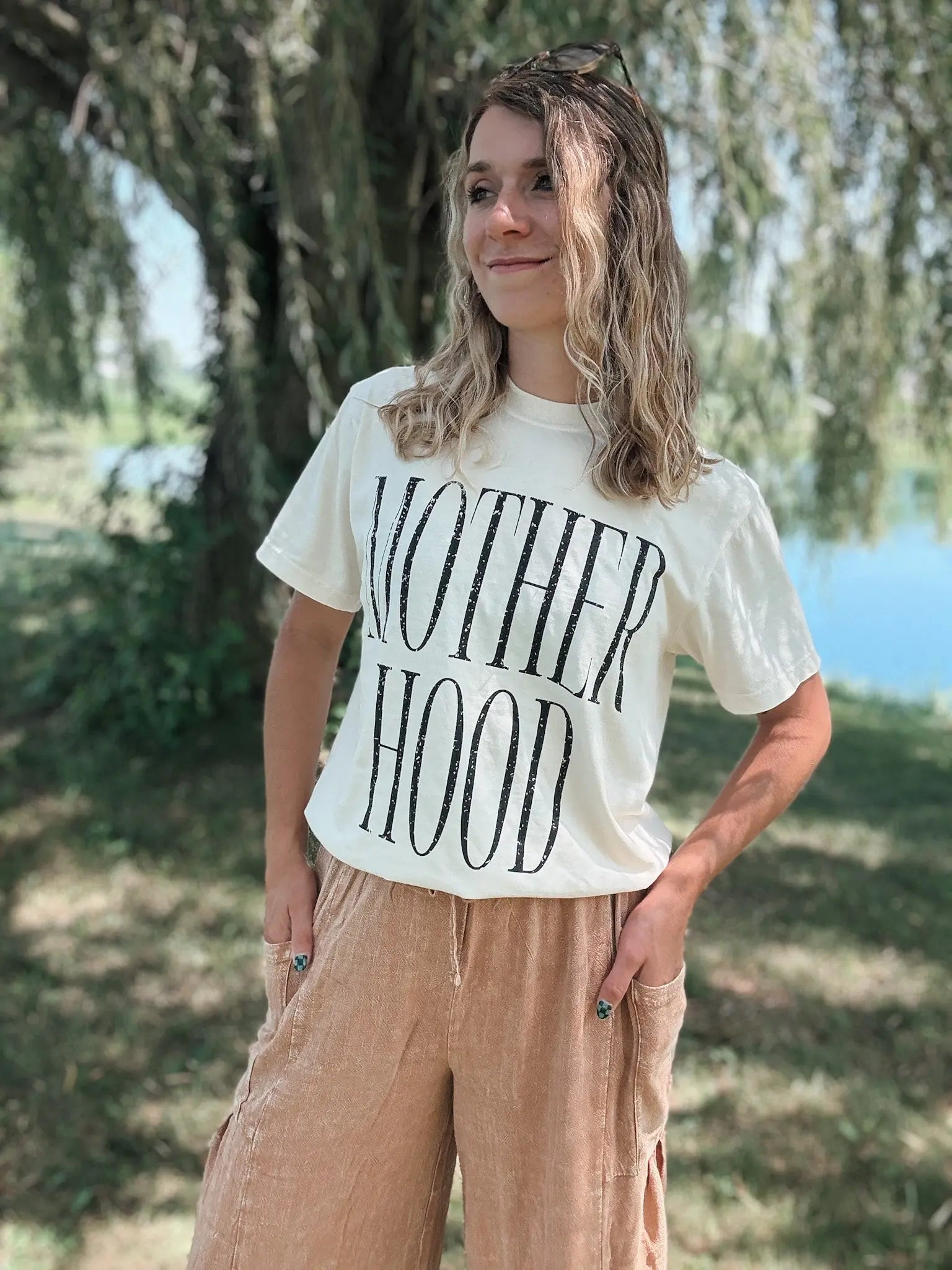 Distressed Motherhood Tee Hey Jude Graphic Tees