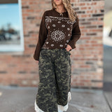 Sweaters Western Bandana Crewneck Sweater Raising Brave Boutique