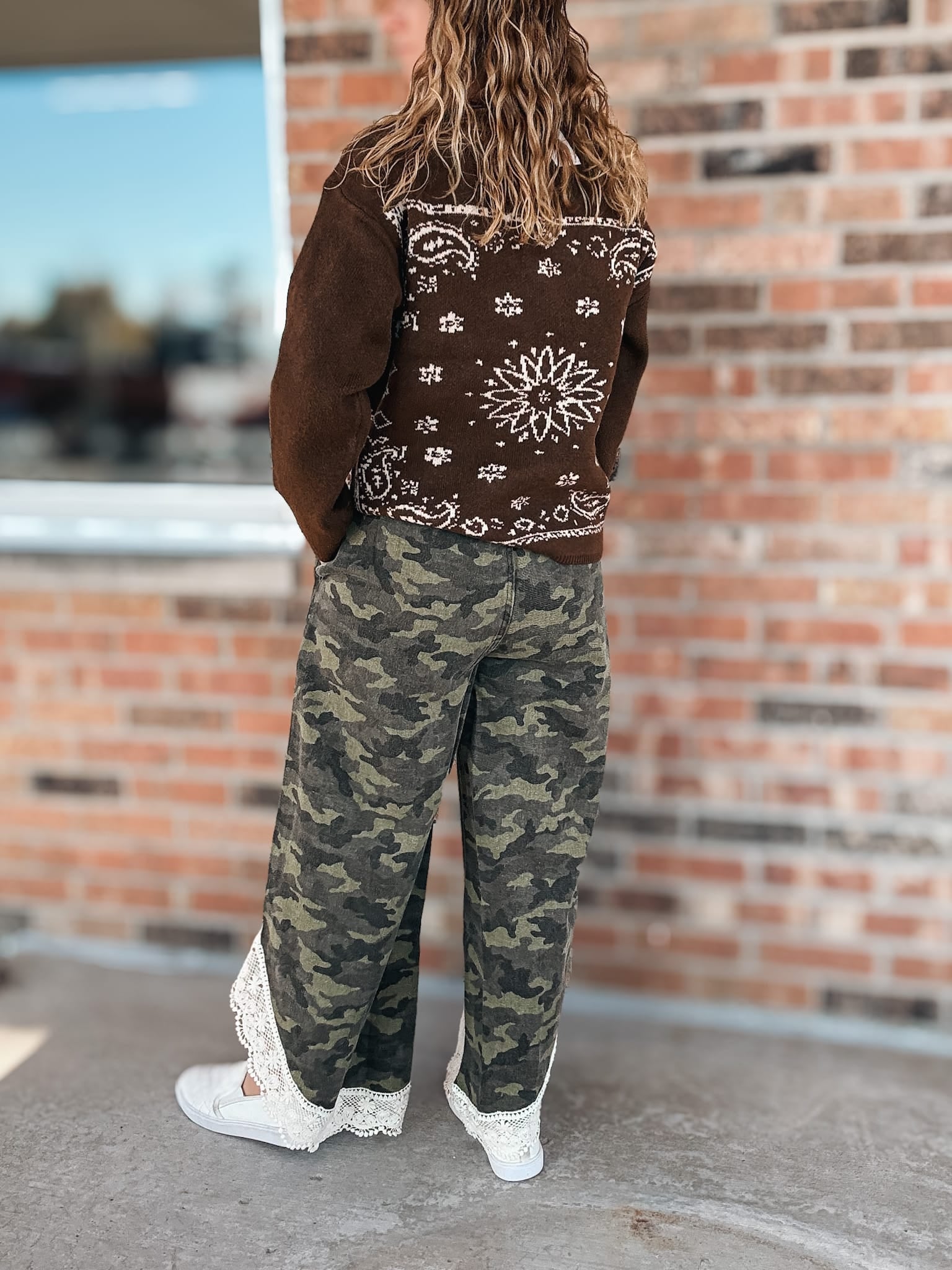 Sweaters Western Bandana Crewneck Sweater Raising Brave Boutique