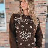 Sweaters Western Bandana Crewneck Sweater Raising Brave Boutique