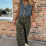 Pants Camo Print Lace Wide Leg Pants Raising Brave Boutique