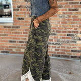 Pants Camo Print Lace Wide Leg Pants Raising Brave Boutique