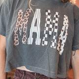 Women's Tees Mama Print Washed Crop Top Raising Brave Boutique