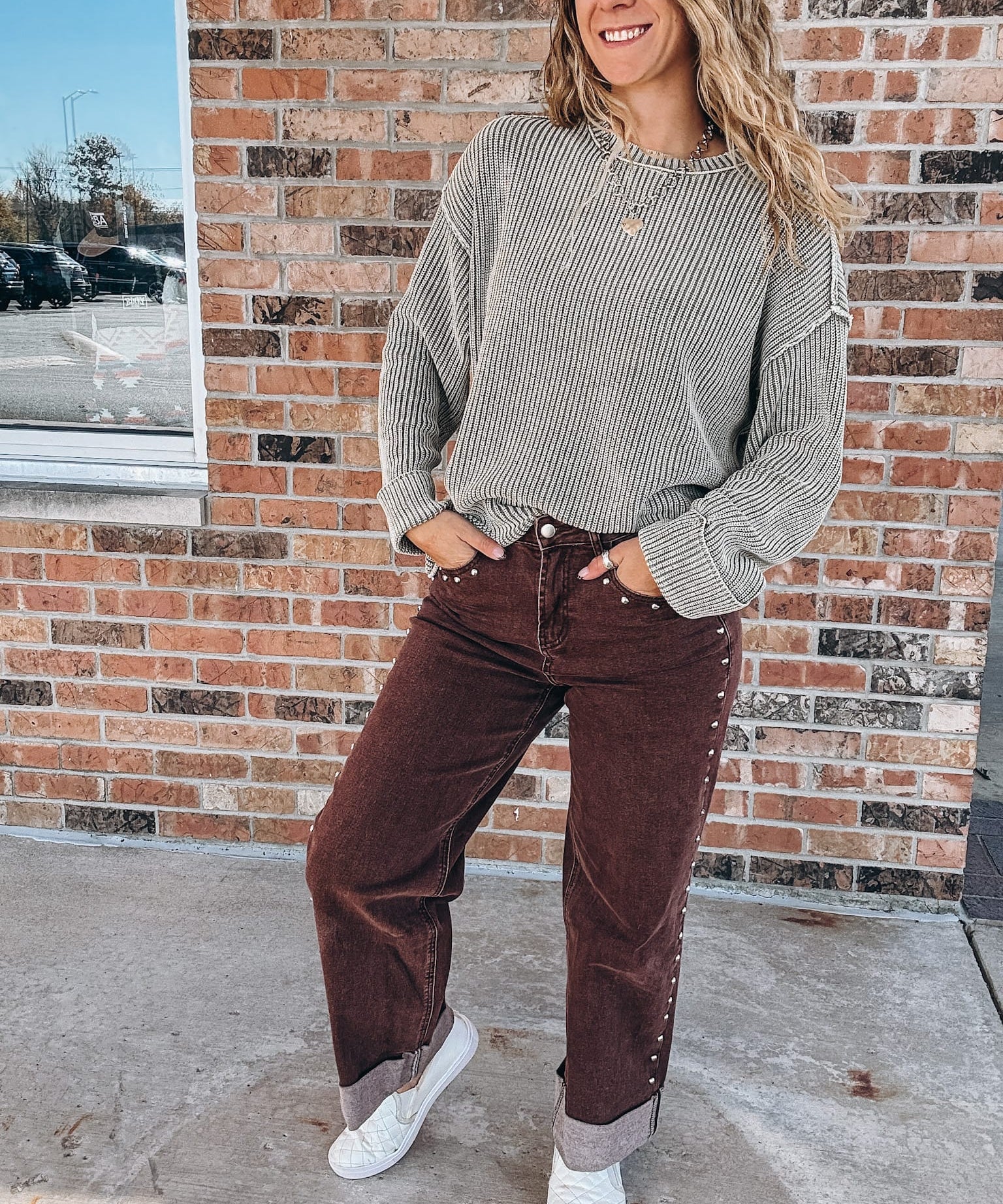 Sweaters Raw Edge Olive Sweater Raising Brave Boutique