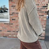 Sweaters Raw Edge Olive Sweater Raising Brave Boutique