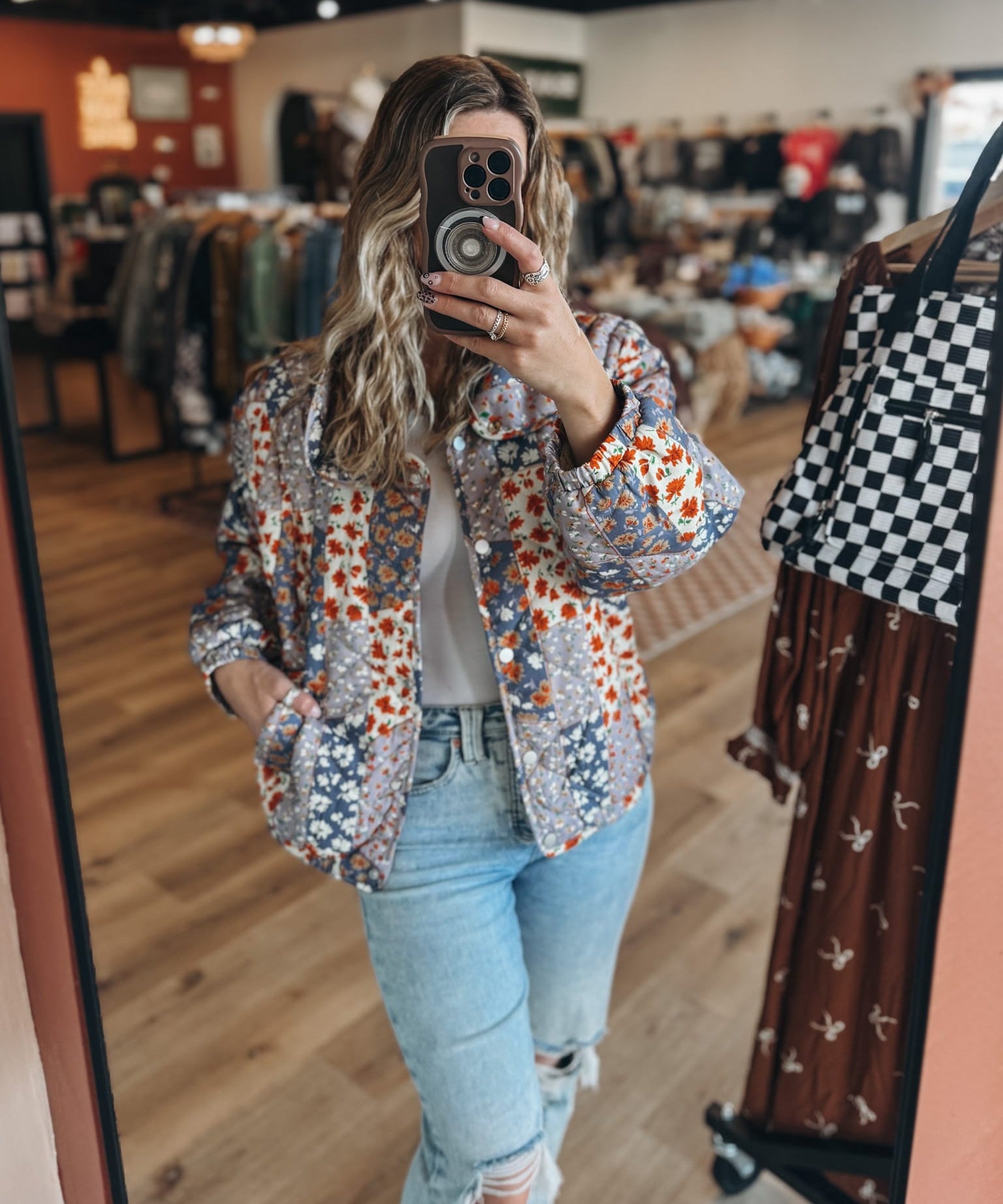 Jackets Patchwork Quilted Puffer Jacket Raising Brave Boutique