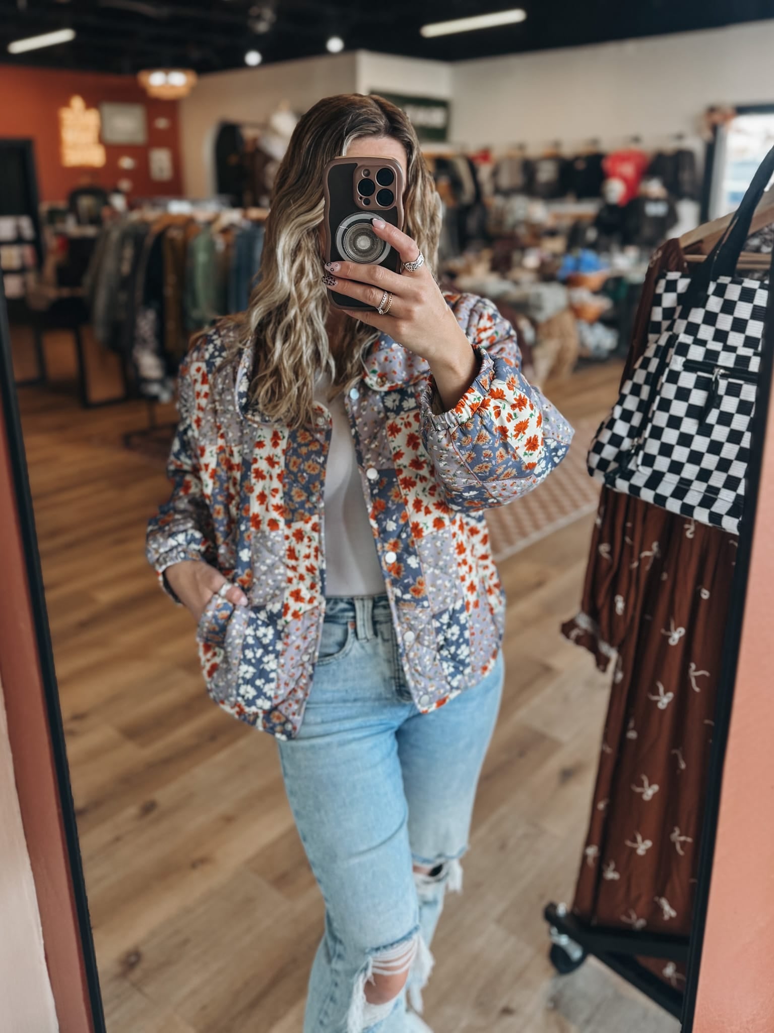 Jackets Patchwork Quilted Puffer Jacket Raising Brave Boutique