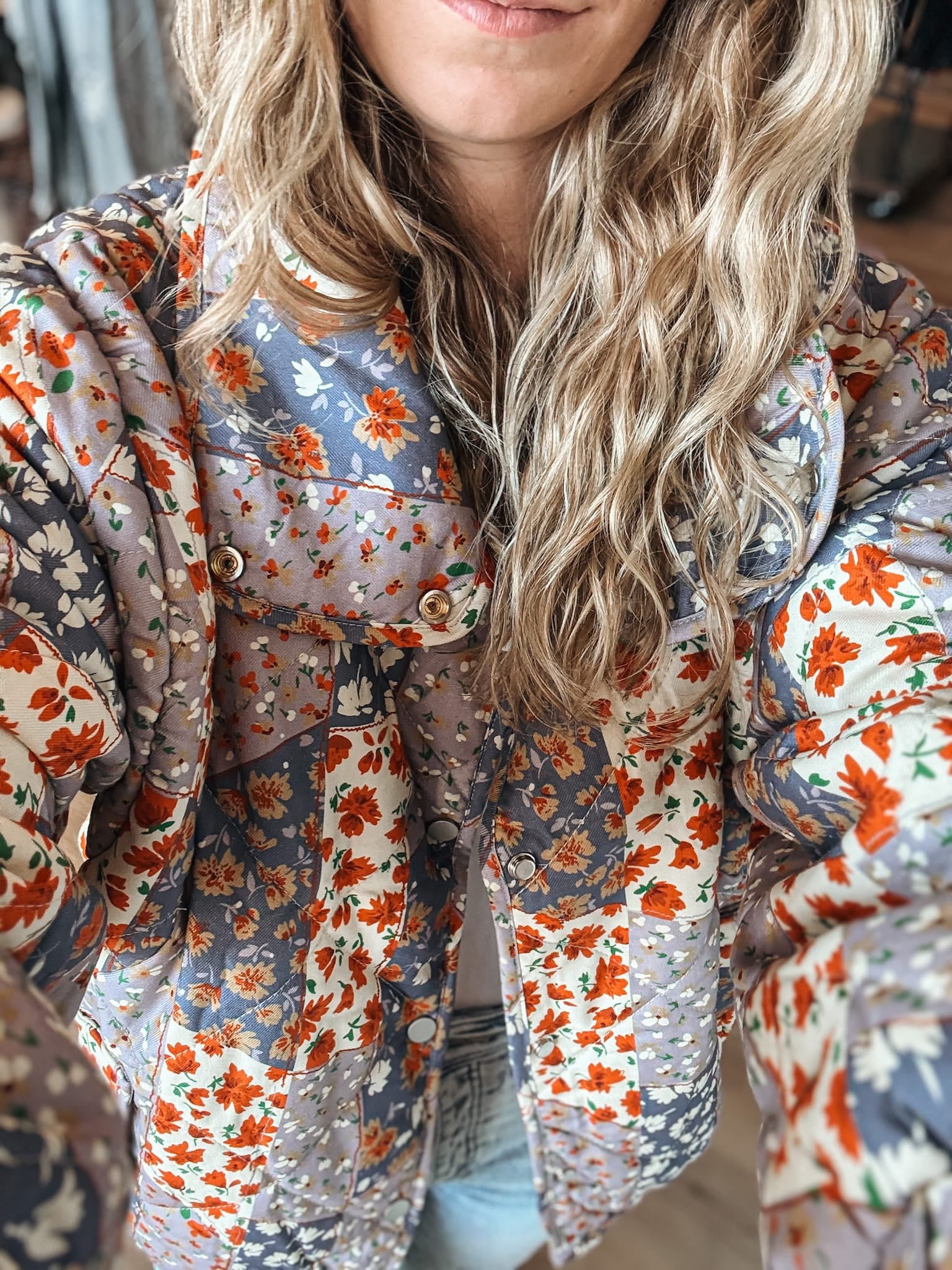 Jackets Patchwork Quilted Puffer Jacket Raising Brave Boutique