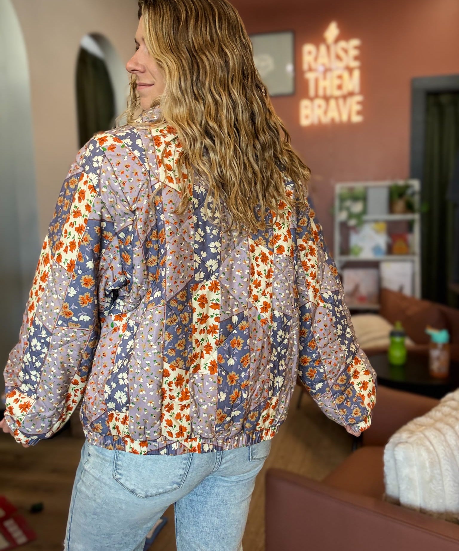Jackets Patchwork Quilted Puffer Jacket Raising Brave Boutique