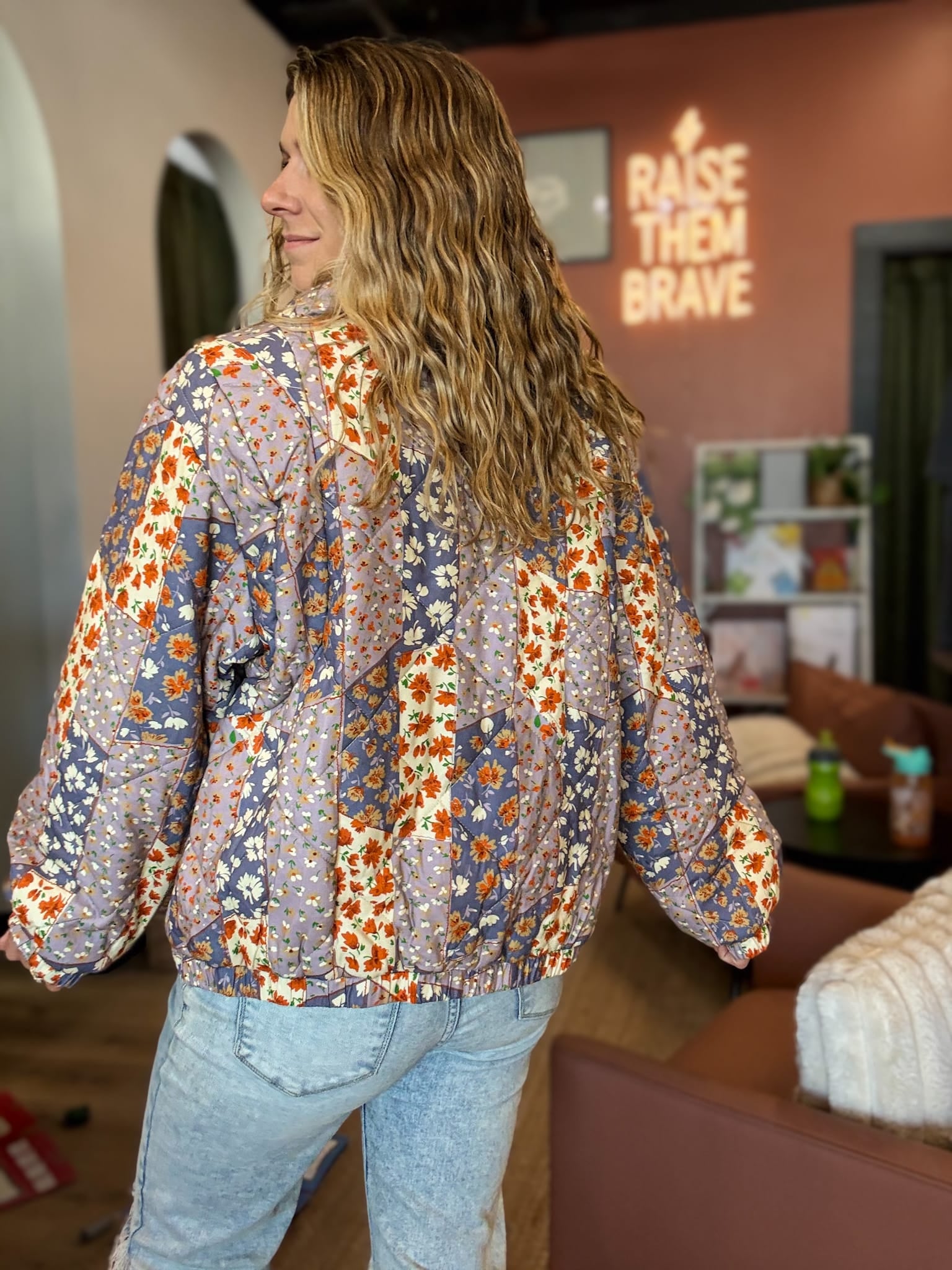Jackets Patchwork Quilted Puffer Jacket Raising Brave Boutique