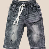 Baby Bottoms Beau Distressed Black Denim Raising Brave Boutique