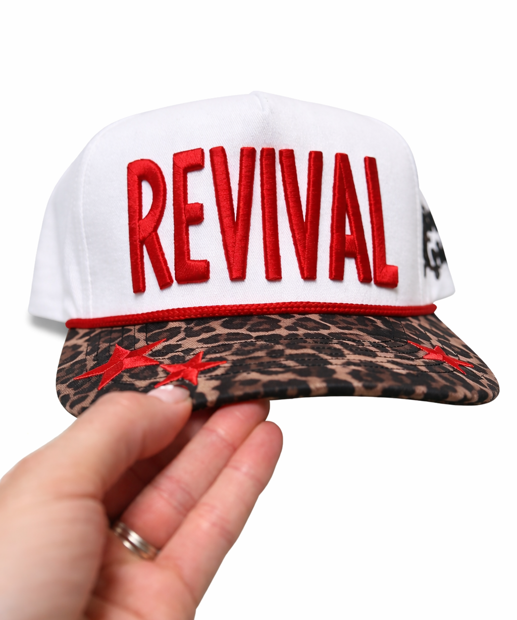 Cap with 'REVIVAL' text on a white background