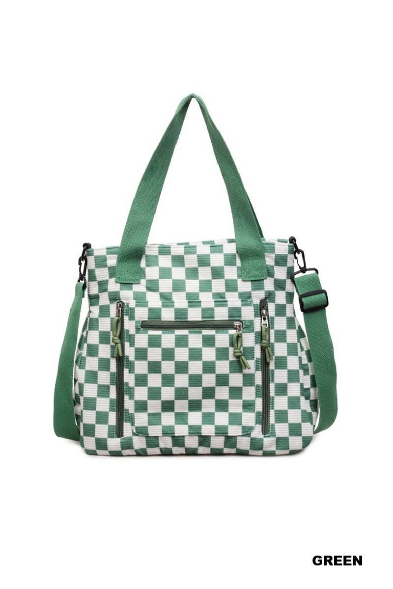 Purses Checkmate Carry All Corduroy Tote Bag Raising Brave Boutique
