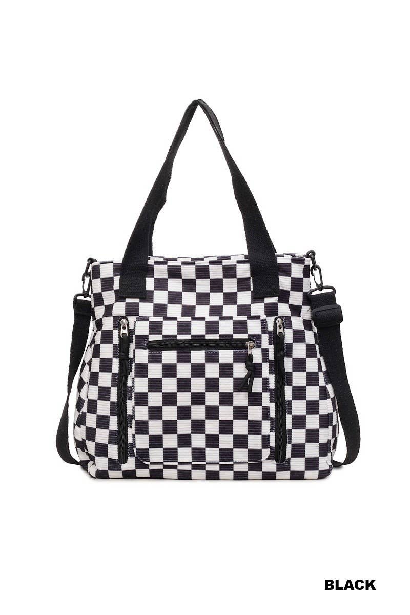 Purses Checkmate Carry All Corduroy Tote Bag Raising Brave Boutique