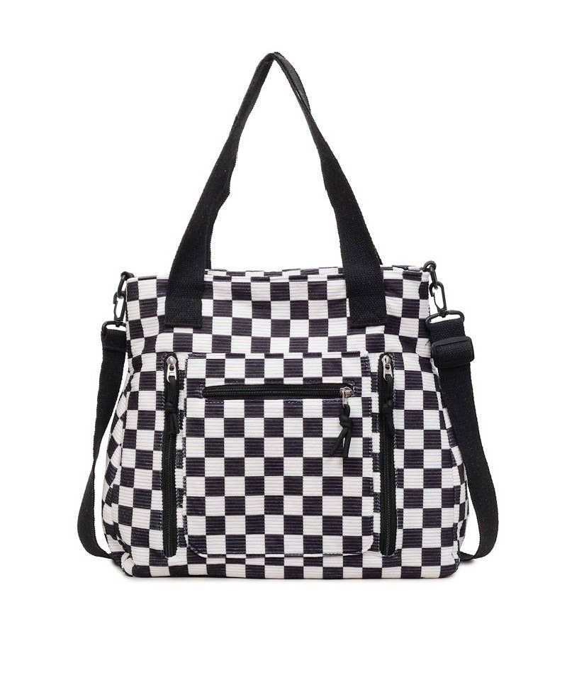 Purses Checkmate Carry All Corduroy Tote Bag Raising Brave Boutique