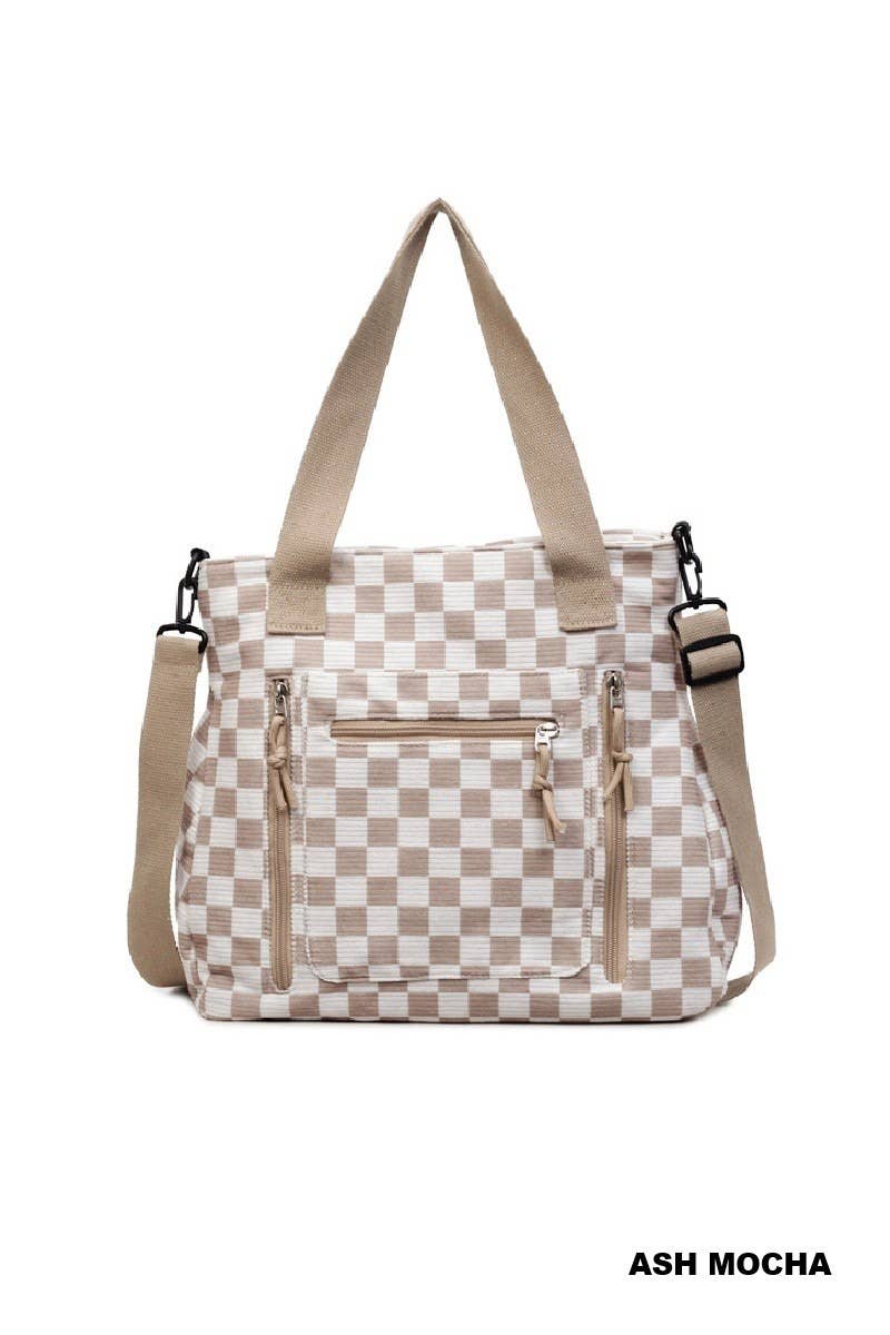Purses Checkmate Carry All Corduroy Tote Bag Raising Brave Boutique
