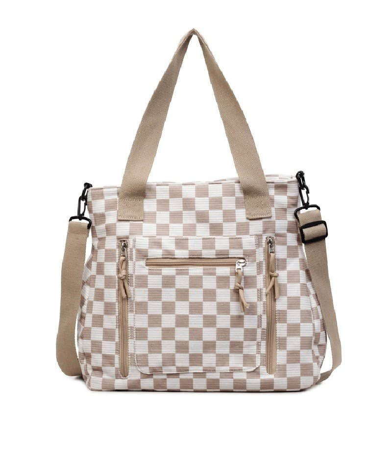 Purses Checkmate Carry All Corduroy Tote Bag Raising Brave Boutique