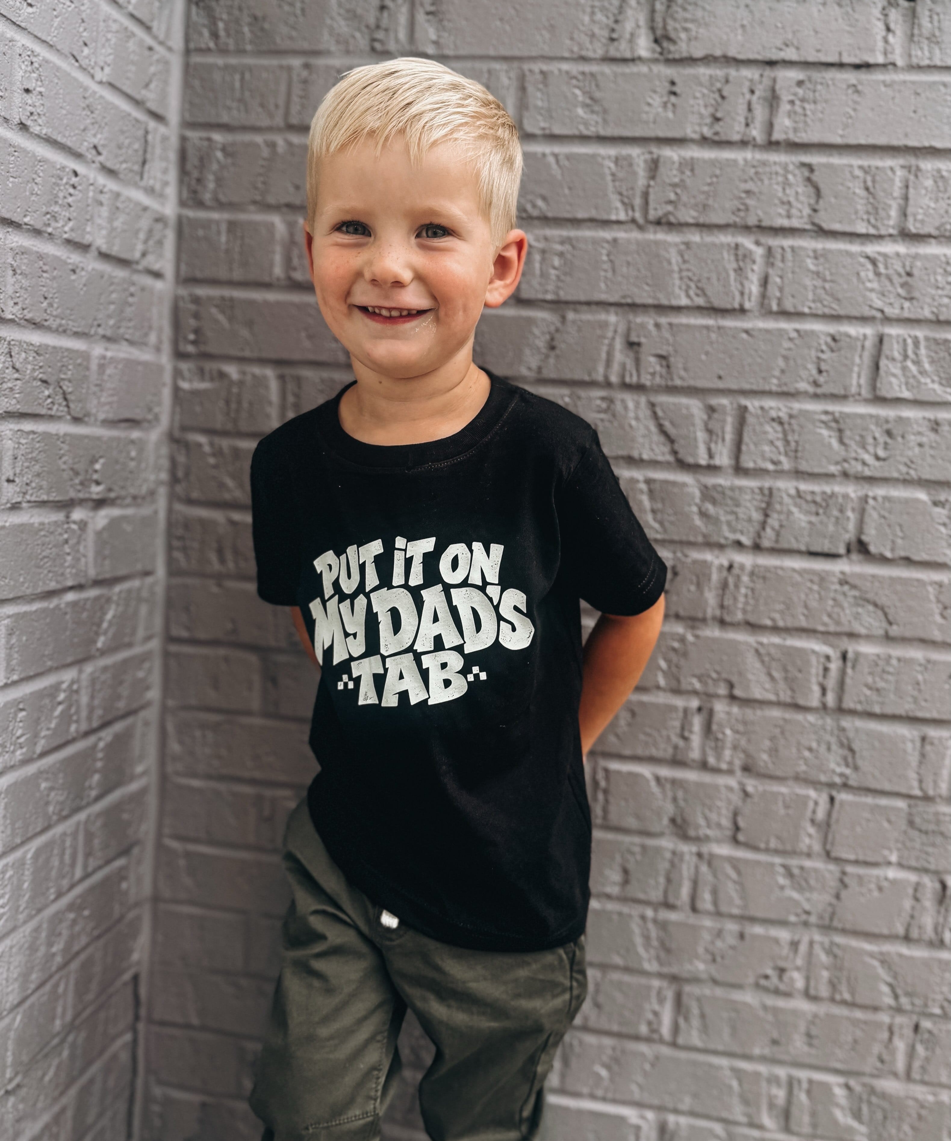 baby tees Put in On Dad's Tab Tee Raising Brave Boutique