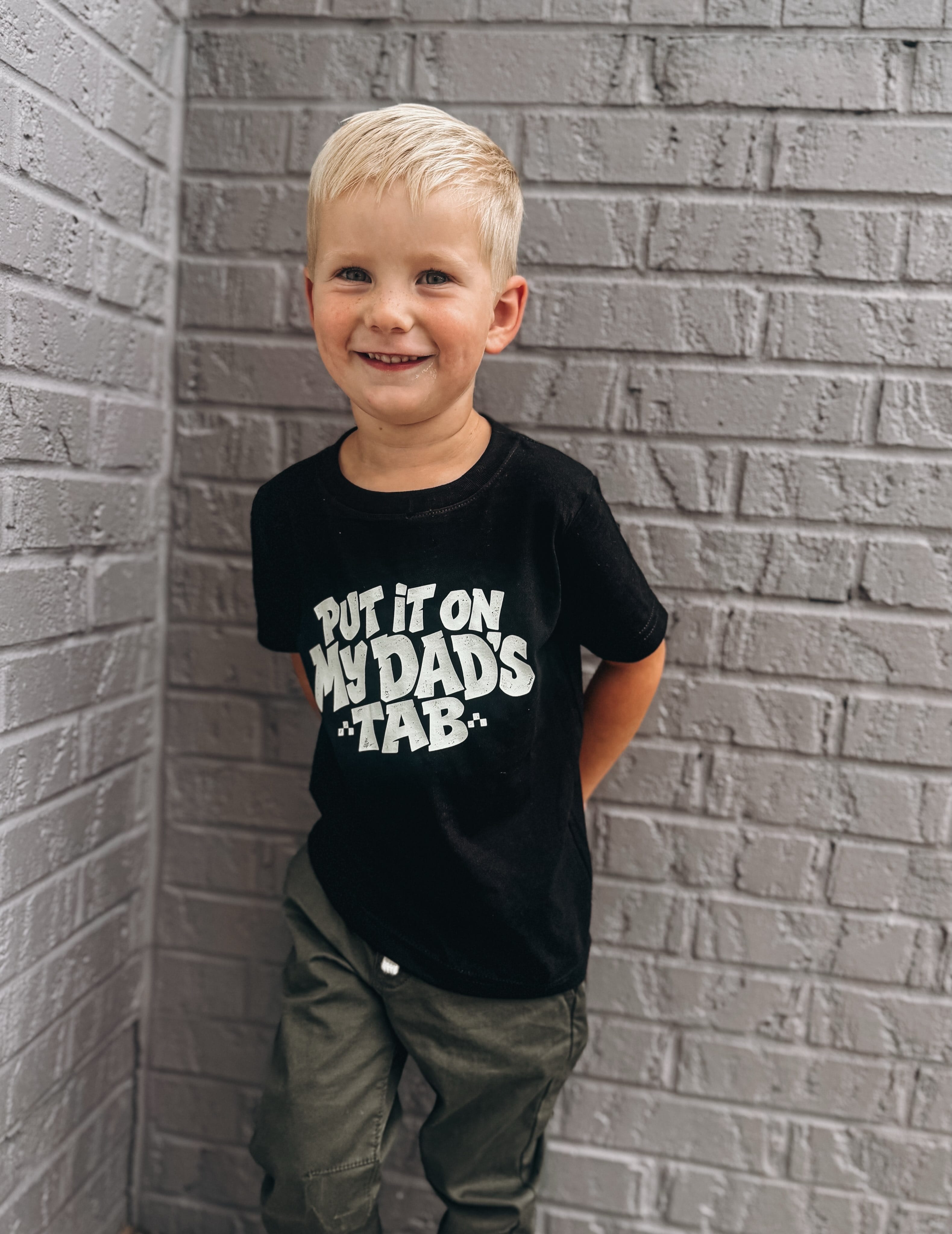 baby tees Put in On Dad's Tab Tee Raising Brave Boutique