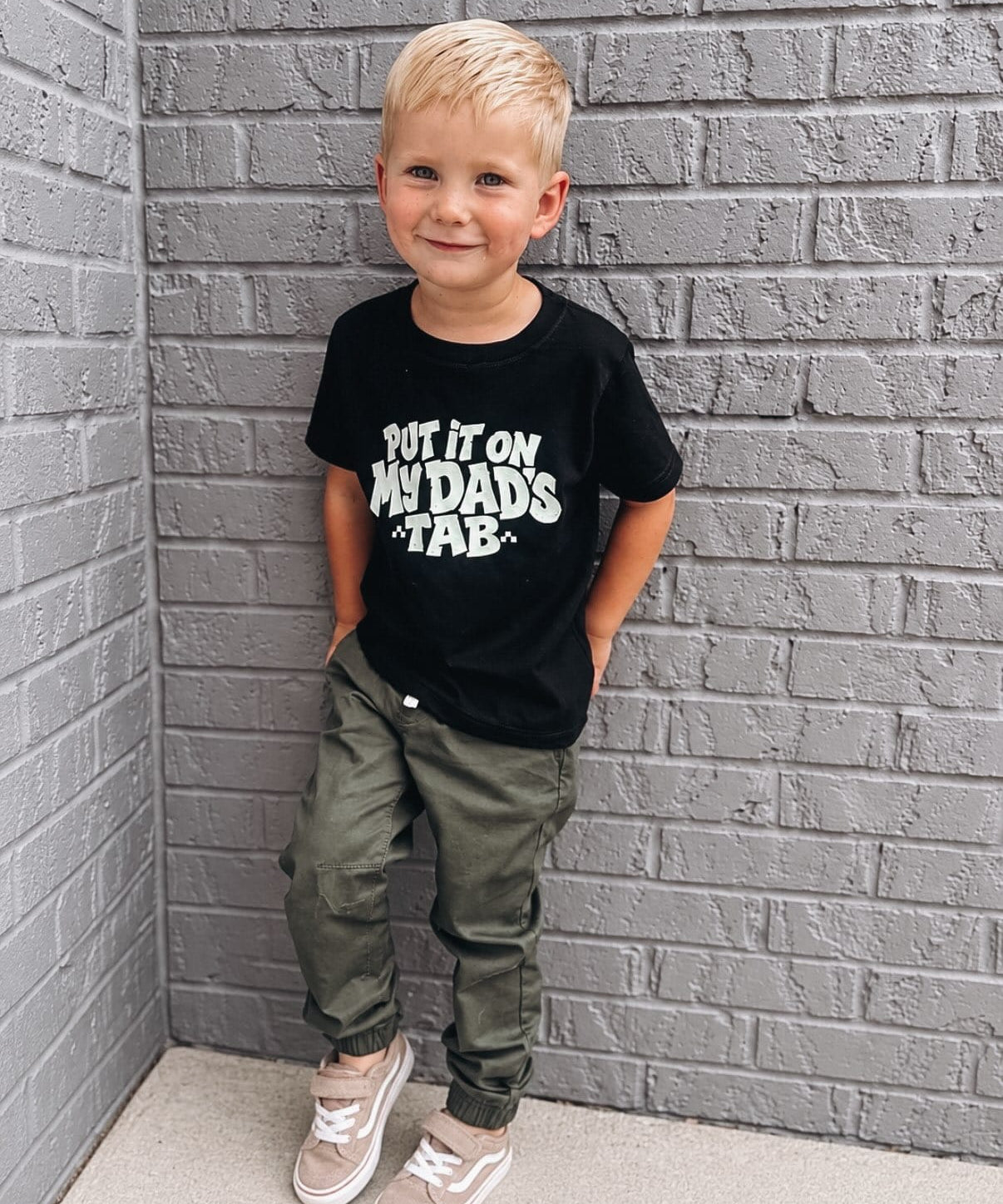 baby tees Put in On Dad's Tab Tee Raising Brave Boutique