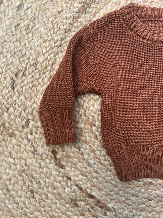 Chunky Knit Baby Sweater- Camel - Raising Brave