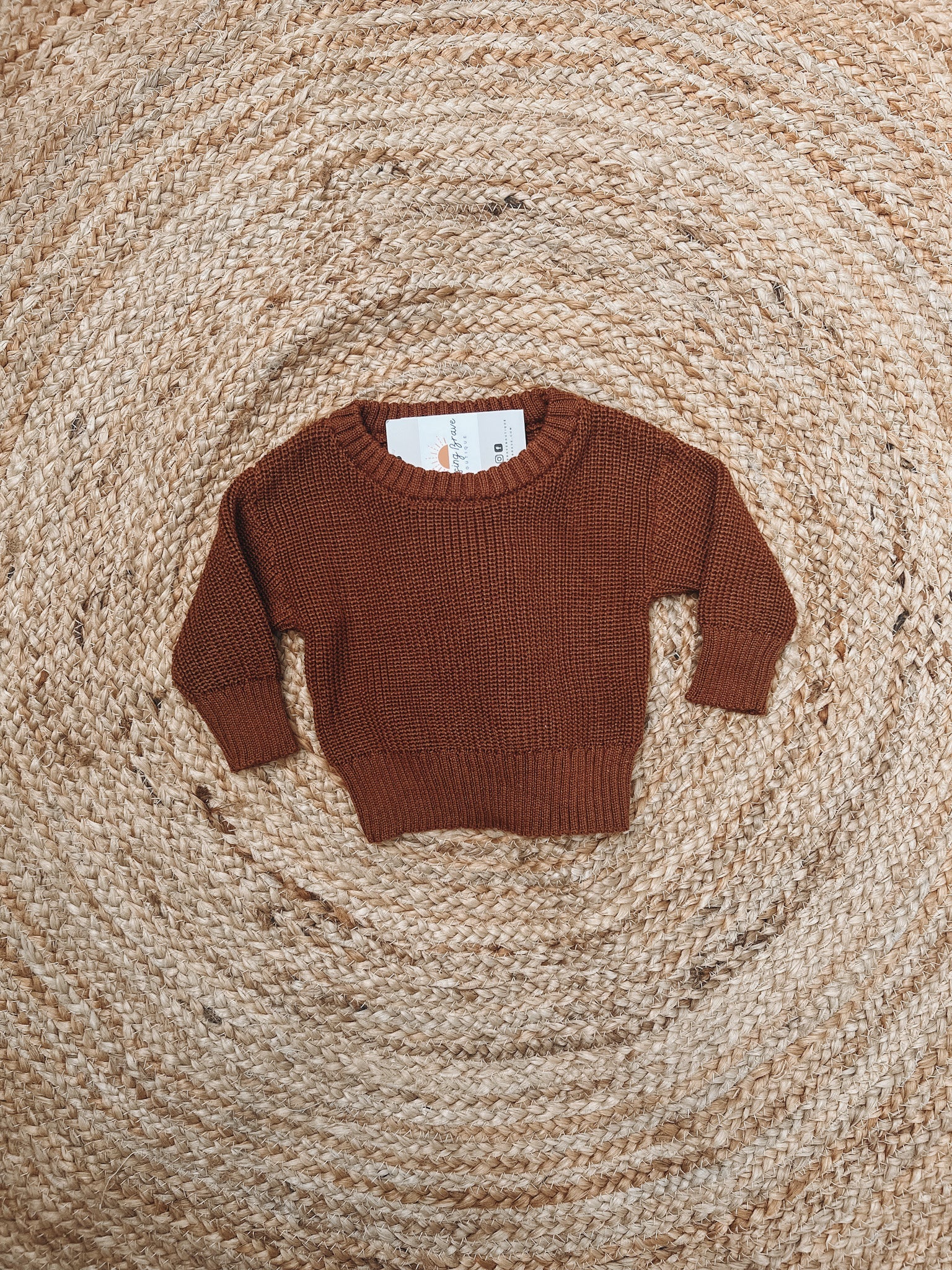 Chunky Knit Baby Sweater- Camel - Raising Brave