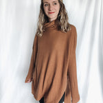 Cowl Neck Waffle Knit Sweater - Raising Brave