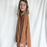 Cowl Neck Waffle Knit Sweater - Raising Brave